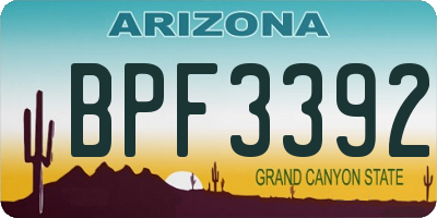 AZ license plate BPF3392