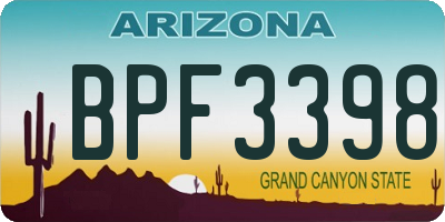 AZ license plate BPF3398