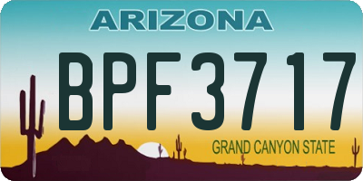 AZ license plate BPF3717