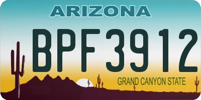 AZ license plate BPF3912