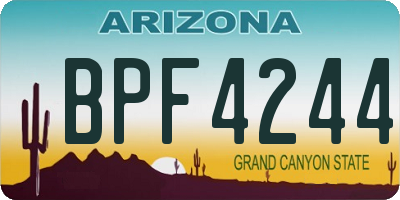 AZ license plate BPF4244