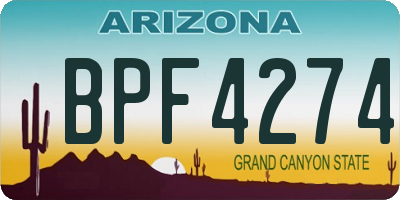 AZ license plate BPF4274