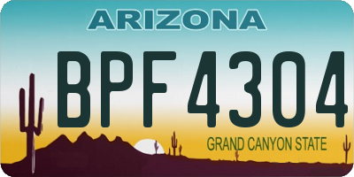 AZ license plate BPF4304