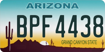 AZ license plate BPF4438