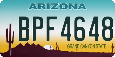 AZ license plate BPF4648