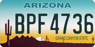 AZ license plate BPF4736