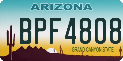 AZ license plate BPF4808