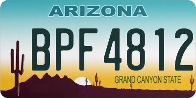 AZ license plate BPF4812