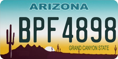 AZ license plate BPF4898