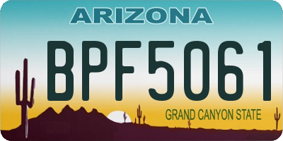 AZ license plate BPF5061