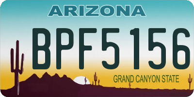 AZ license plate BPF5156