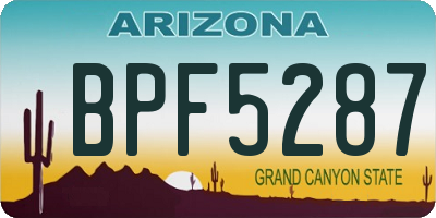 AZ license plate BPF5287