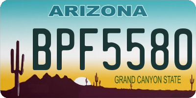 AZ license plate BPF5580