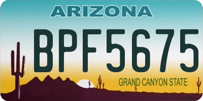 AZ license plate BPF5675
