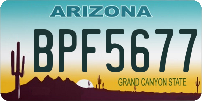 AZ license plate BPF5677