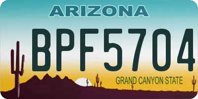 AZ license plate BPF5704