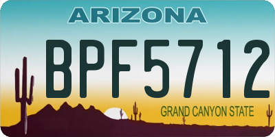 AZ license plate BPF5712