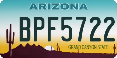 AZ license plate BPF5722