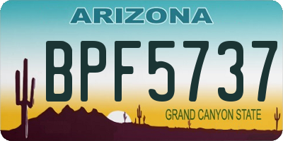 AZ license plate BPF5737
