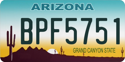 AZ license plate BPF5751
