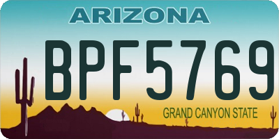 AZ license plate BPF5769