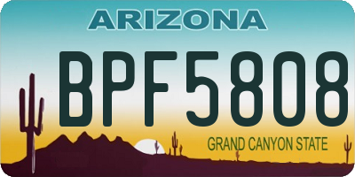 AZ license plate BPF5808