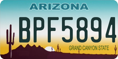 AZ license plate BPF5894