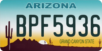 AZ license plate BPF5936