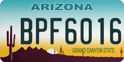 AZ license plate BPF6016