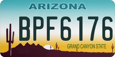AZ license plate BPF6176