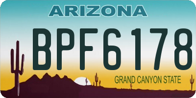 AZ license plate BPF6178