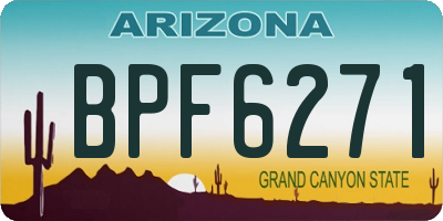 AZ license plate BPF6271