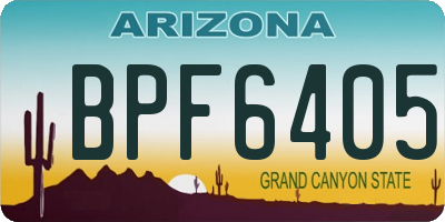 AZ license plate BPF6405