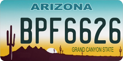 AZ license plate BPF6626