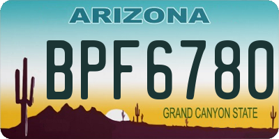 AZ license plate BPF6780
