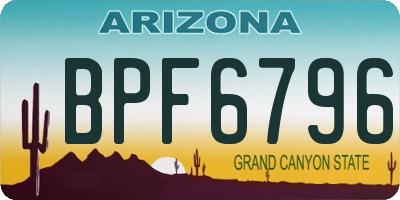 AZ license plate BPF6796