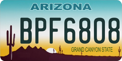 AZ license plate BPF6808