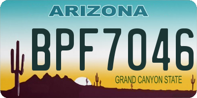 AZ license plate BPF7046