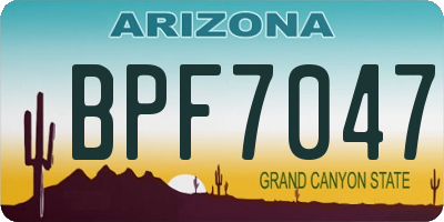 AZ license plate BPF7047