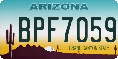 AZ license plate BPF7059