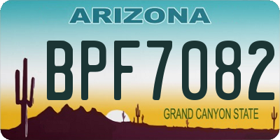 AZ license plate BPF7082