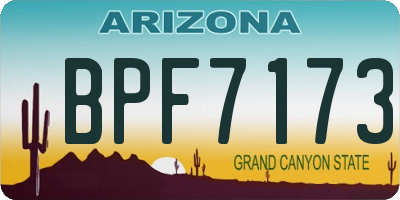AZ license plate BPF7173