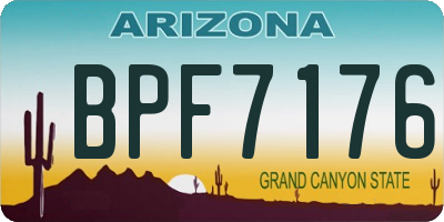 AZ license plate BPF7176
