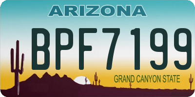 AZ license plate BPF7199