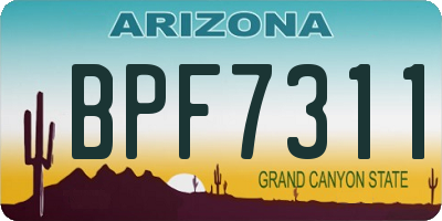 AZ license plate BPF7311