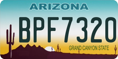 AZ license plate BPF7320