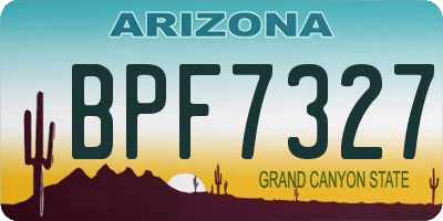 AZ license plate BPF7327