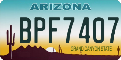 AZ license plate BPF7407