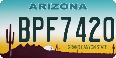 AZ license plate BPF7420