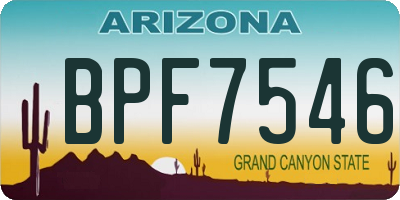 AZ license plate BPF7546